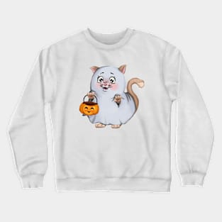 cute little kitten ghost Crewneck Sweatshirt